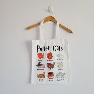 ☀️Harry Potter Theme Cat Canvas Tote